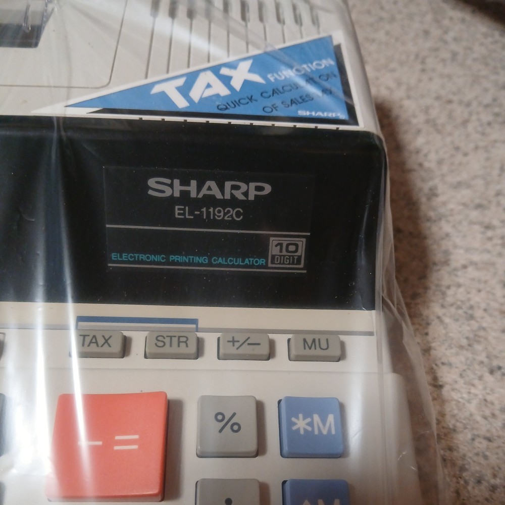 Vintage Sharp EL-1192C Electronic Printing Calculator with Tax Function Working