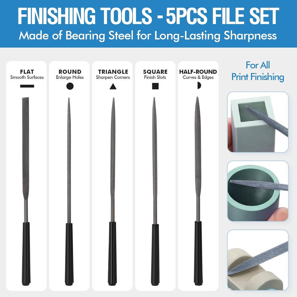 38-Piece 3D Printer Tool Kit with Cleaning, Finishing, and Removal Tools