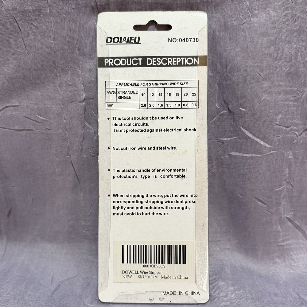 DOWELL 10-22 AWG Wire StripperWire Crimper And Multi-Function Hand Tool