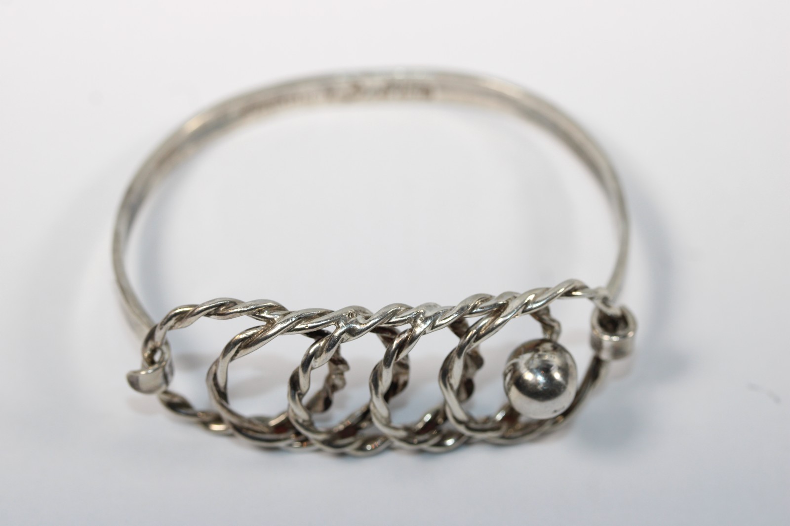 F. Balladares Taxco Sterling Silver Modernist Cuff Bracelet Signed 7" #0478