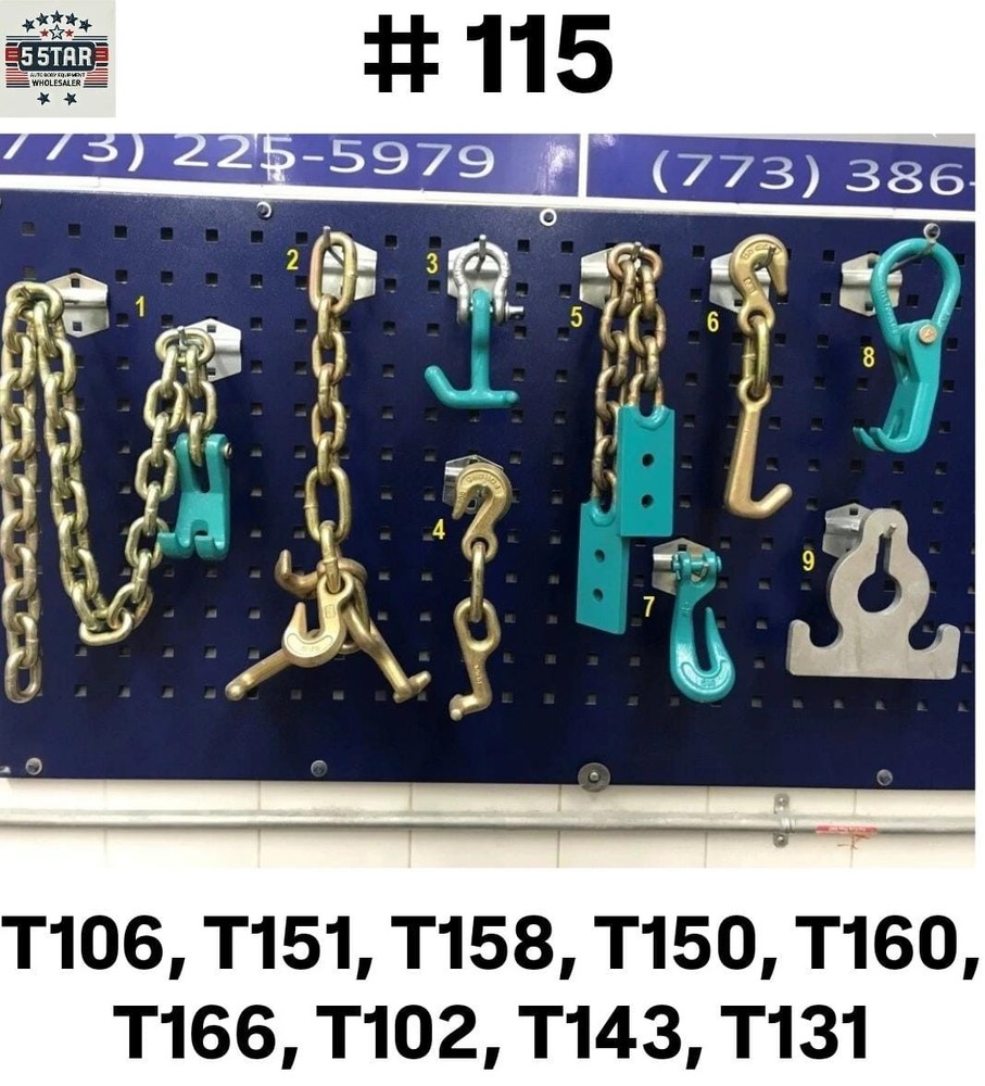 Set# 115 9-PIECE AUTO BODY FRAME MACHINE HEAVY DUTY TOOL CHAIN SET