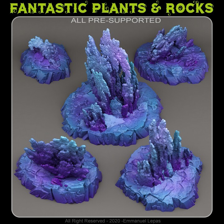 Neptunian Rocks-3D 打印树脂角色扮演游戏/龙与地下城桌面地形-