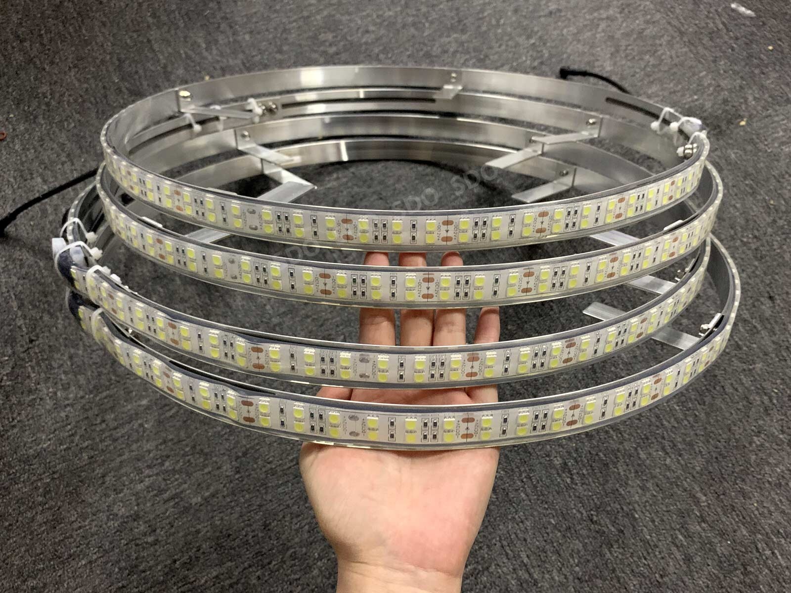 4x 15.5'' Pure White Double Row LED Wheel Rim Lights Truck Strobe Button Control