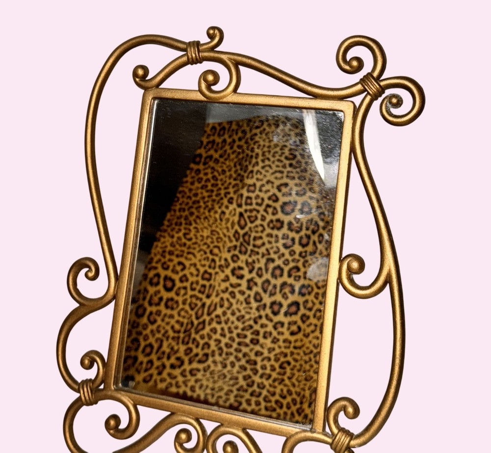 Rustic Bronze Swirl Tabletop Vanity Mirror Frame Decor