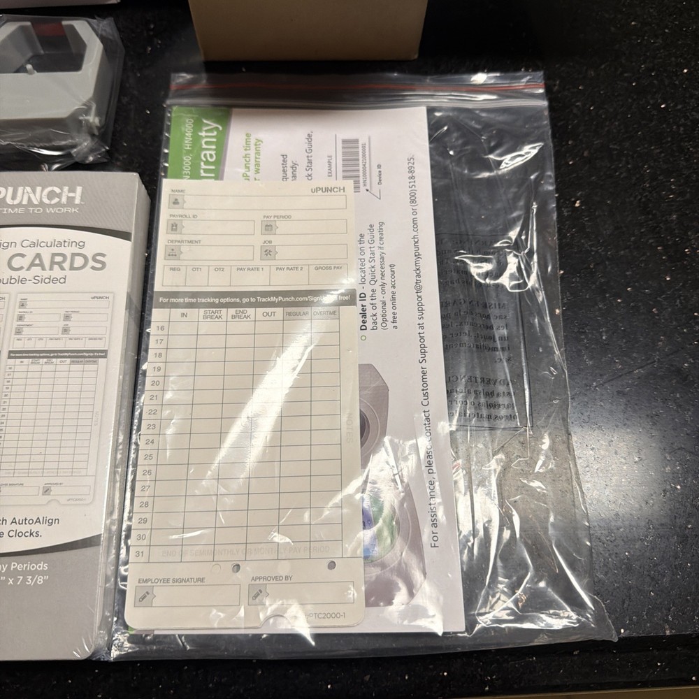 UPUNCH Auto-Align Calculating Time Clock Bundle UB2300 With Time Cards