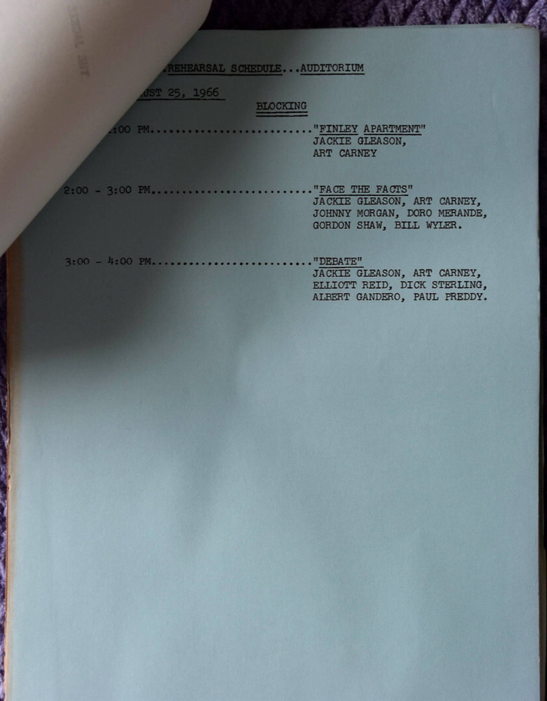 1966 " The Jackie Gleason Show " Original Screenplay Script