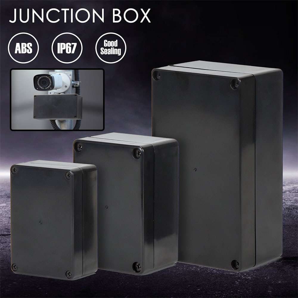 Waterproof Black Plastic Project Enclosure DIY Electrical Junction Box Dustproof
