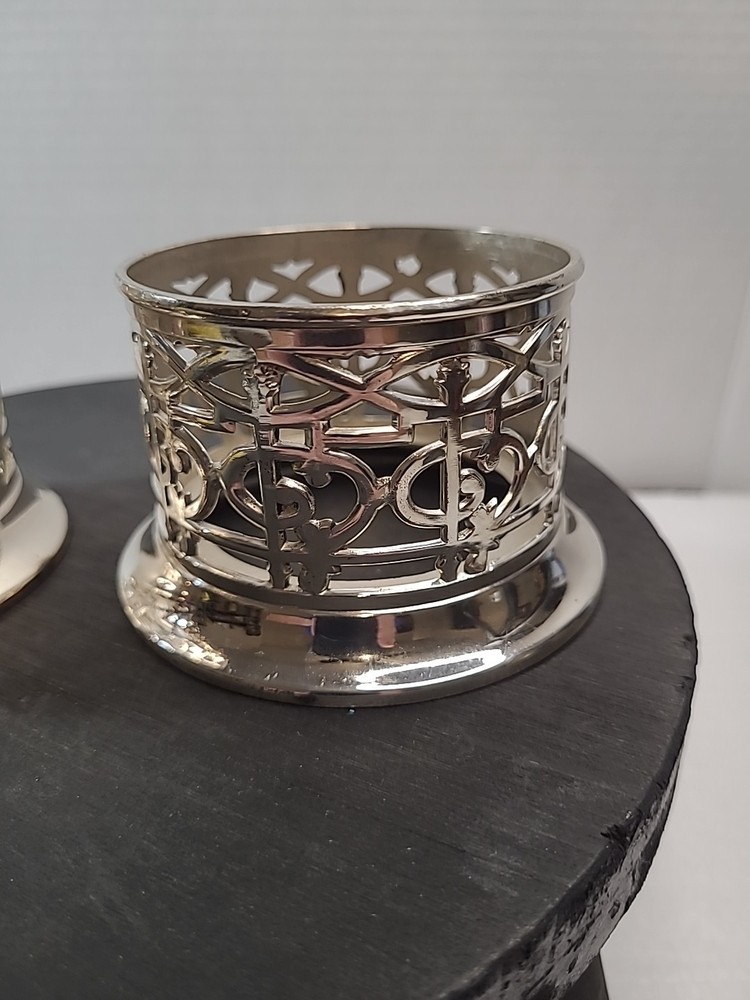 Vintage Silver Plated Candle/Cup Holder FB Rogers Pattern. Qty 2
