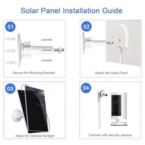 7W Solar Panel for Ring Camera Outdoor Wireless, USB C Solar Charger for Ring
