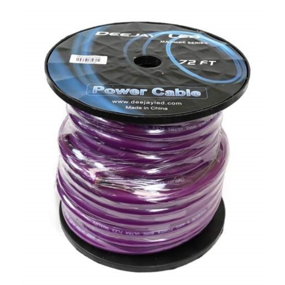 Deejay LED 72 Foot Zero Gauge Thick Type Power Cable for Heavy Current Usage