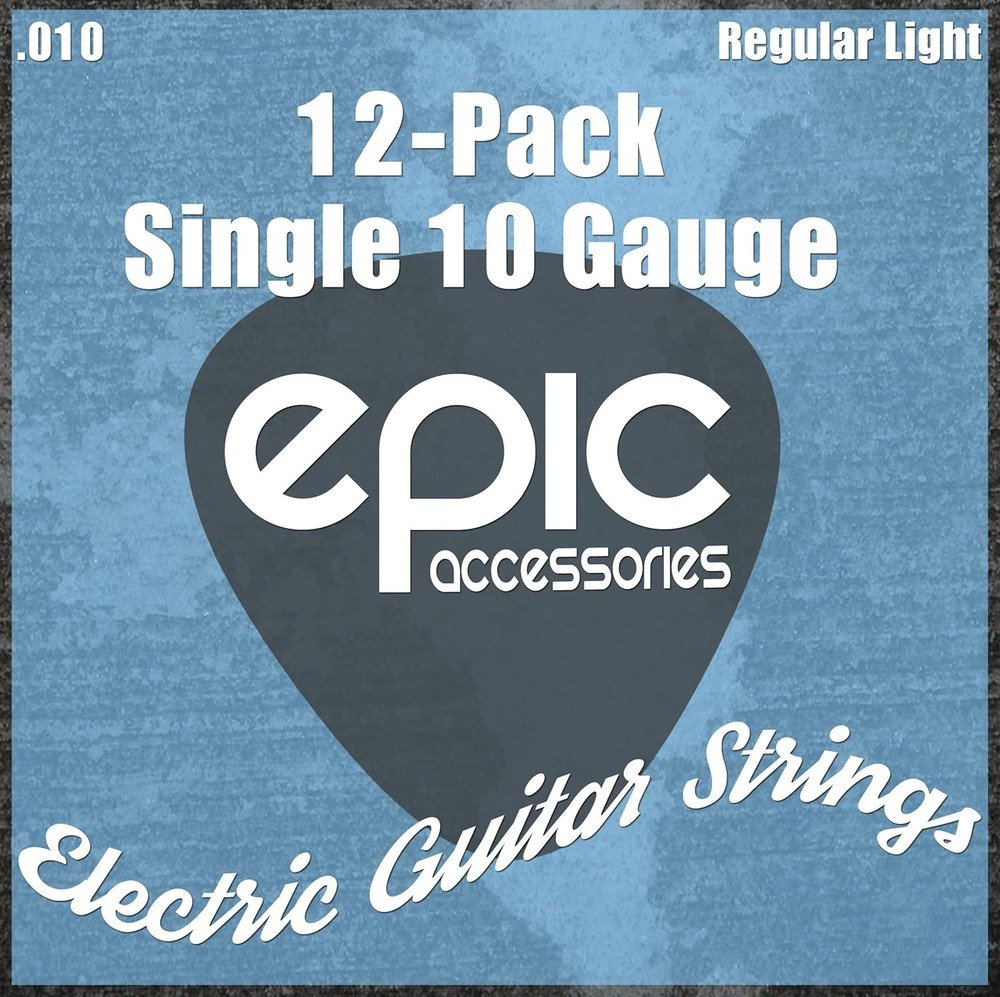 12-Pack .010 Gauge High E String Single Electric Guitar Strings 10