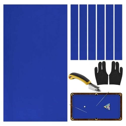 8ft Pool Table Felt Replacement Kit - Billiard Cloth, Gloves, Strips & Tools