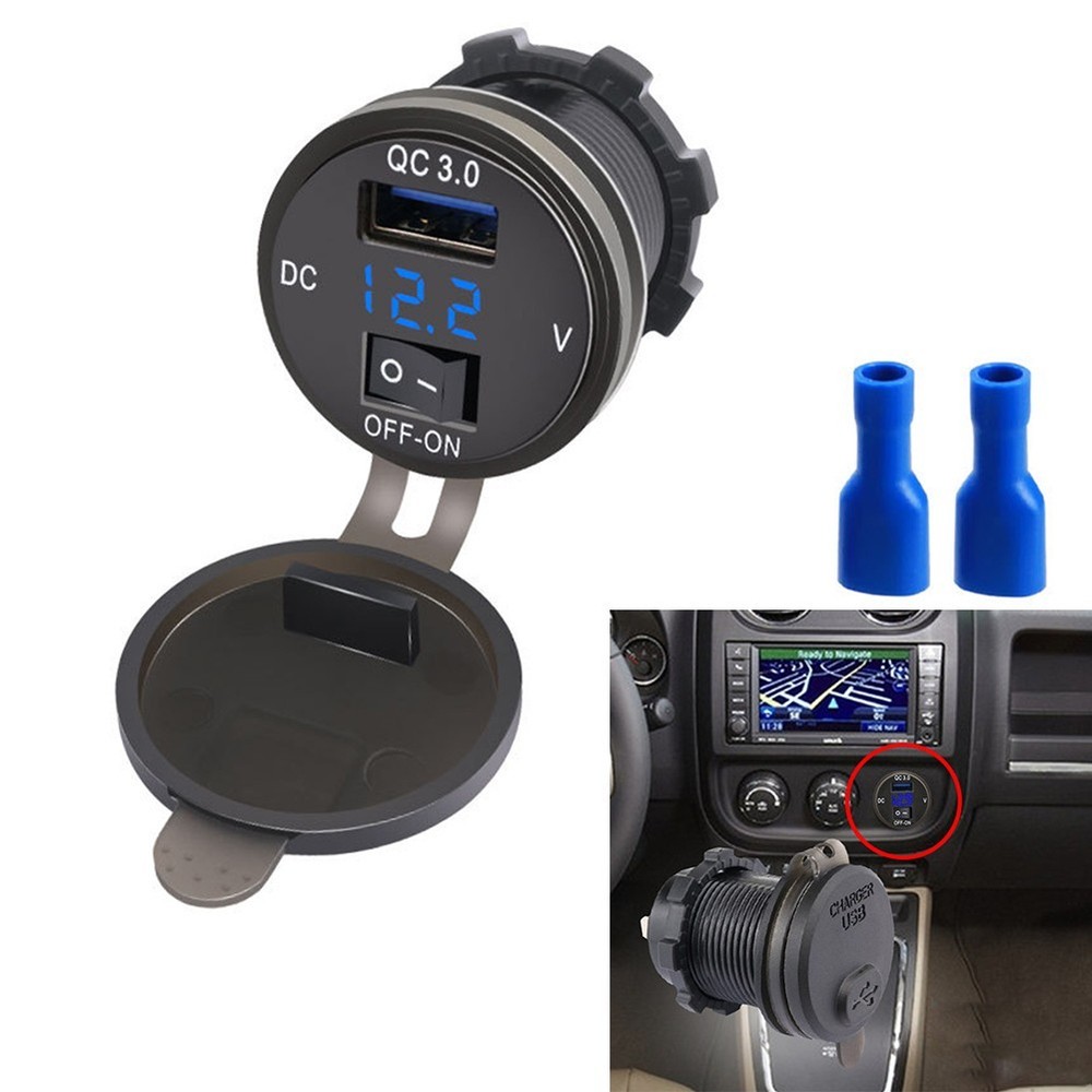 Car Charger Socket Outlet Car Electronics ABS 12V/24V Black USB Socket