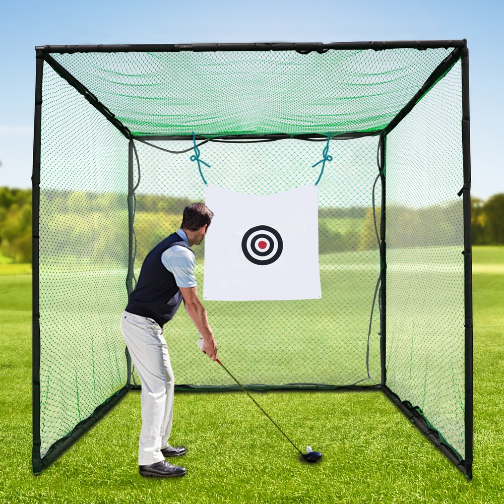9.8ft Golf Practice Net Foldable Golf Hitting Cage Practice Net Training Aid NEW