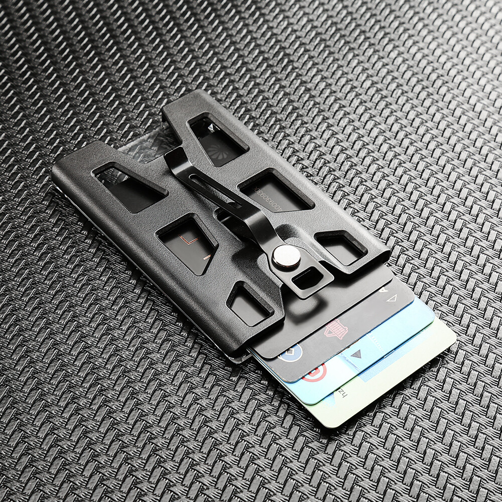 ID Badge Holder with Reel Clip 4 Card Slot Heavy Duty Wallet Vertical Case