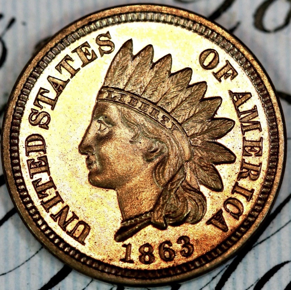 1863 PRISTINE++ GEM PROOF INDIAN HEAD PENNY DC488 FROM MATTHEWS HOARD