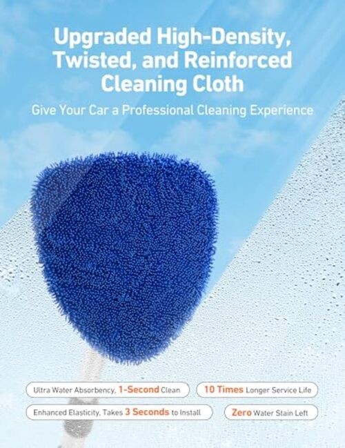 AstroAI Windshield Cleaner Tool, Car Interior Window Detailing 1 pack Blue