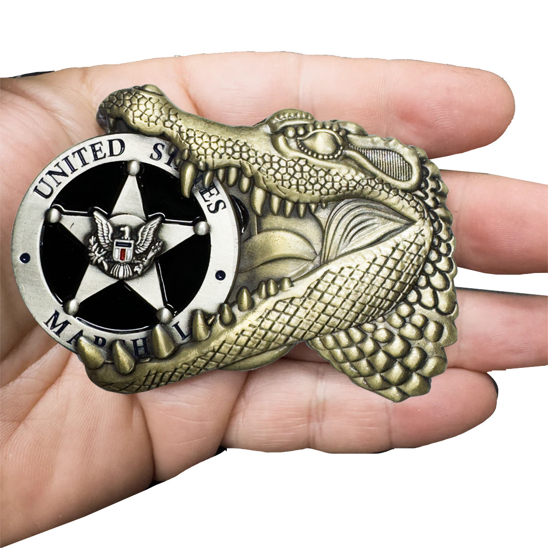 EL15-17 US Marshal USMS Challenge Coin Alligator Alcatraz Gator