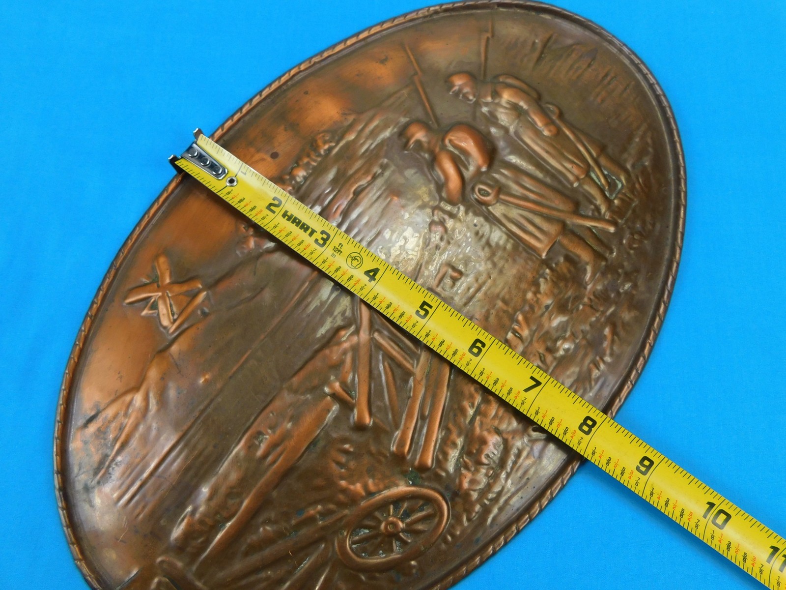 German Germany Antique WW1 Copper Tin Metal Wall Plaque Military Decor