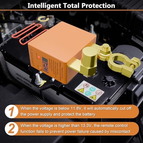 Remote Battery Disconnect Switch 12v, 240A, Upgrade Smart Digital Display