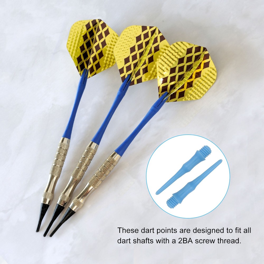 90Pcs 2BA Thread Plastic Soft Dart Tips Replacement Dart Accessories, Sky Blue