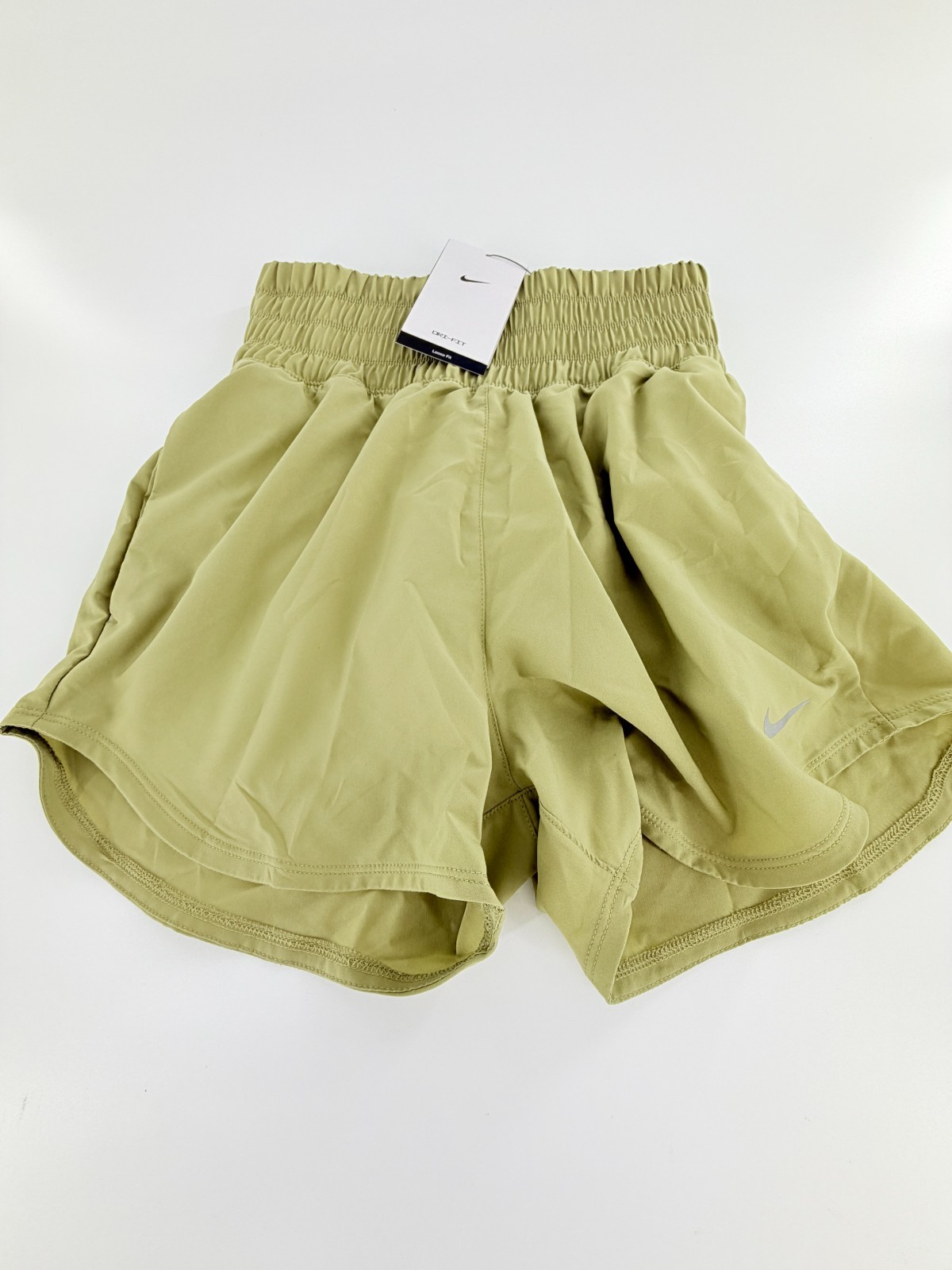 Nike Womens Size XS Lined Running Shorts High Waisted Tan Green DX6642-276 New