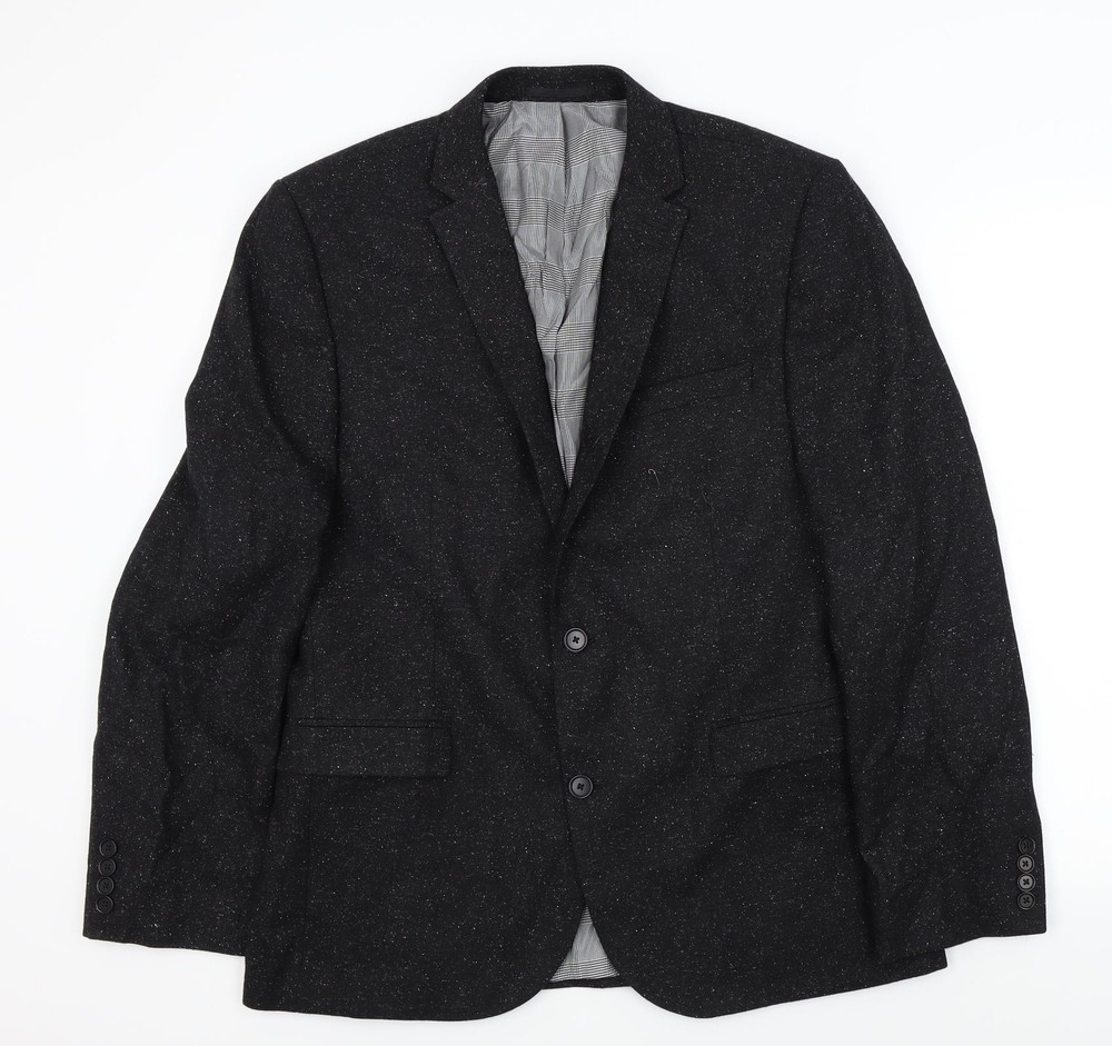 NEXT Mens Black Wool Blend Suit Jacket Size M