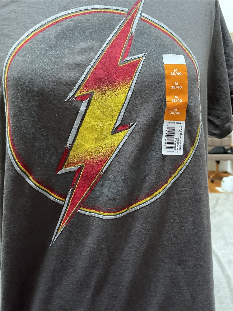 Gray DC Comics The Flash Graphic Tee T-Shirt Size Medium