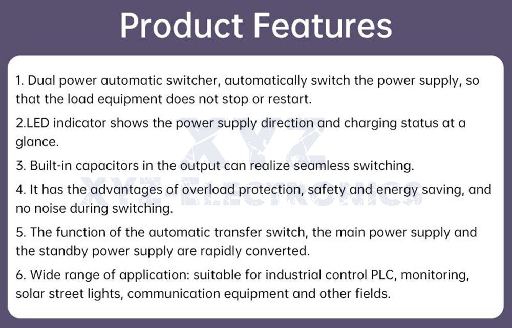 Dual Power Automatic Switcher UPS Emergency Power Failure Auto Transfer Switch