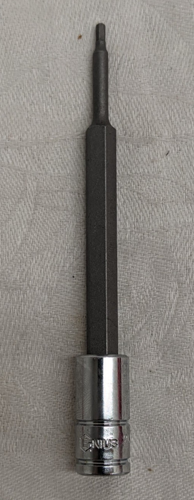 Genius Tools 1/4" Dr. 2mm Hex Bit Socket 100mm Long   TF