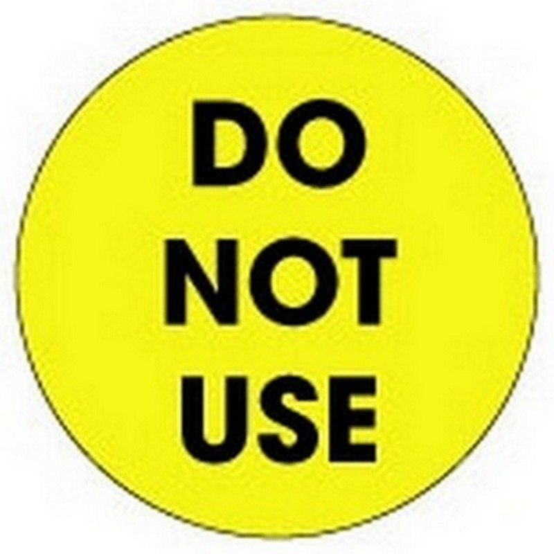 2" Diameter Do Not Use Circle Labels (500 per Roll)
