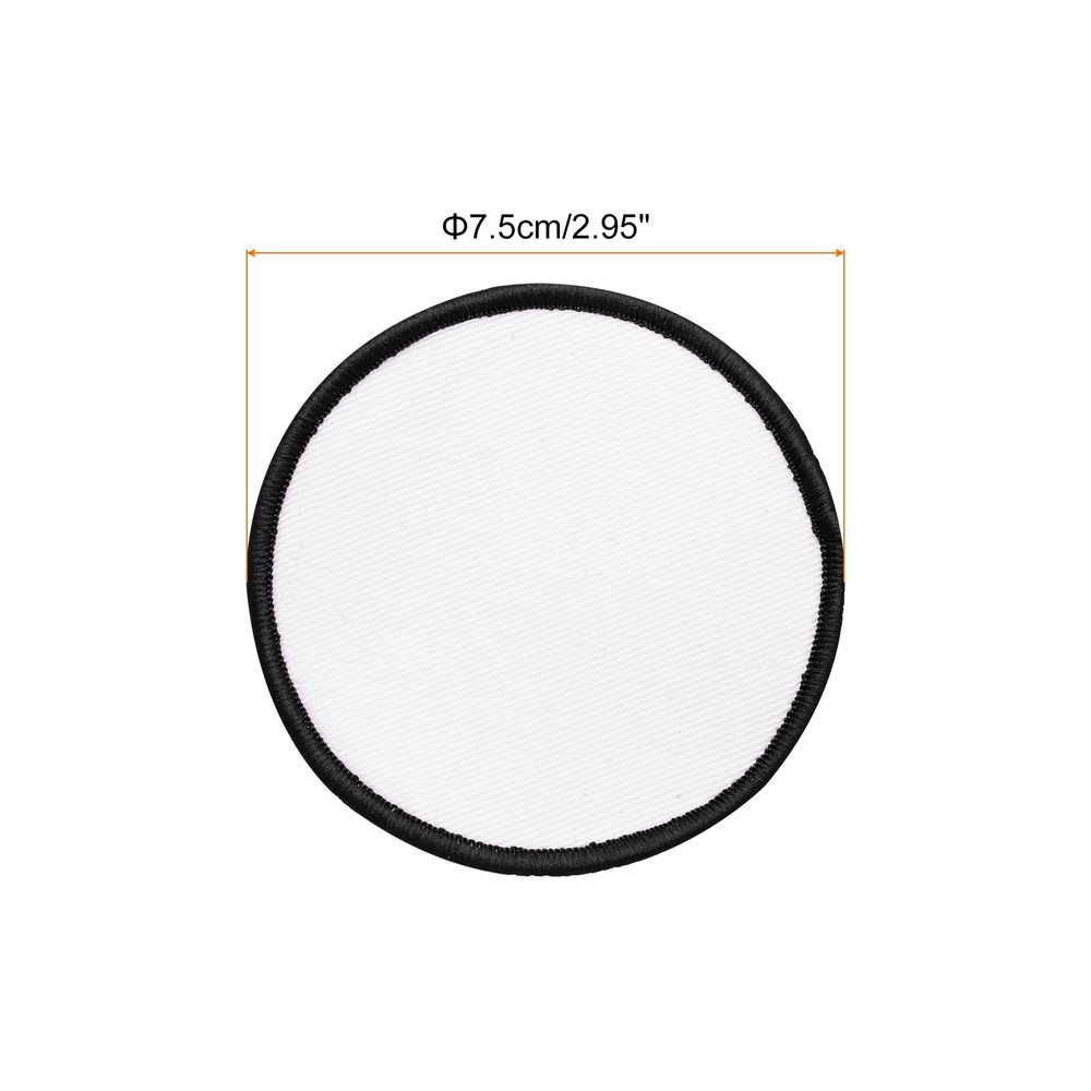 15pcs Sublimation Patch Blank Round White with Black Border