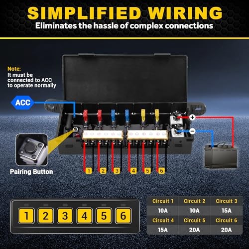 Multi-Function Toggle Switches, 80A High Power 6 Gang Wireless Switch Panel