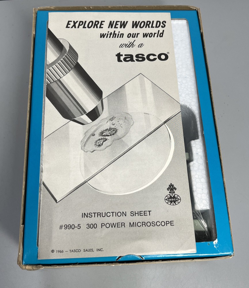 Vintage Tasco Microscope # 300XM #990-5 JUNIOR Microscope Kit NOB