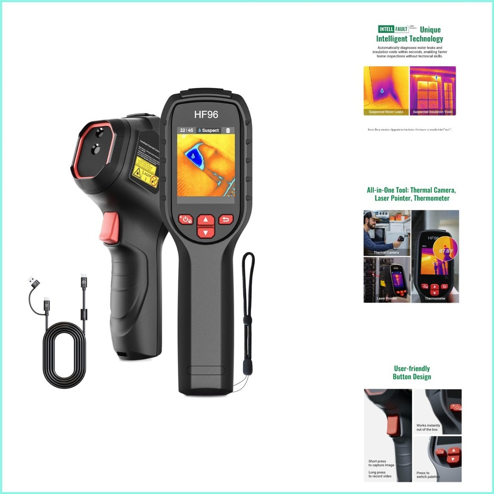 High-Resolution Thermal Imaging Camera with Laser Pointer - 240 x 240 Resolution