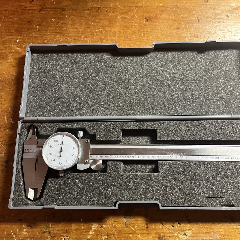 Midway SS Dial Caliper Gauge with Original Case