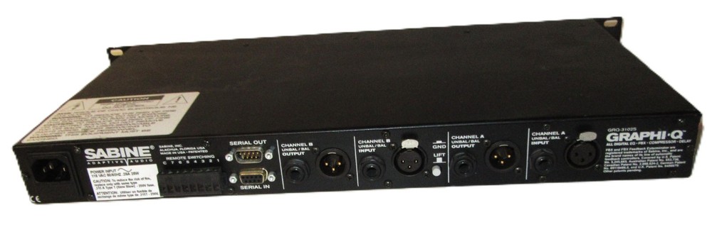 Sabine GRQ-3102S 2-Ch Adaptive Audio Graphi-Q Digital EQ FBX Compressor Delay