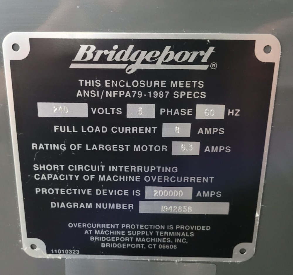 Bridgeport EZ Trak SX Vertical Mill w/2 HP Head, New Console, Components