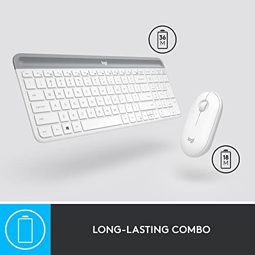 Logitech MK470 Slim Keyboard and Mouse Combo Off White