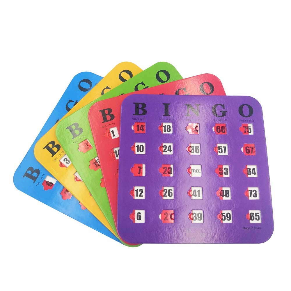 5 Pack Shutter Slide Bingo Cards Reusable Easy Read