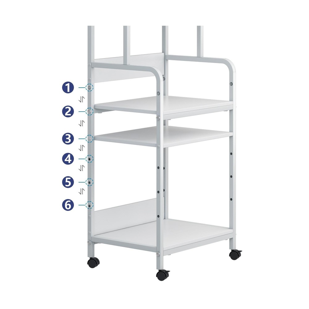 4-Tier Printer Stand with Storage Shelf, Mobile Printer Table for Home Office...