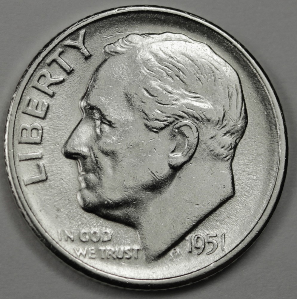 1951-s Roosevelt Dime.  High Grade.   (Inventory E)