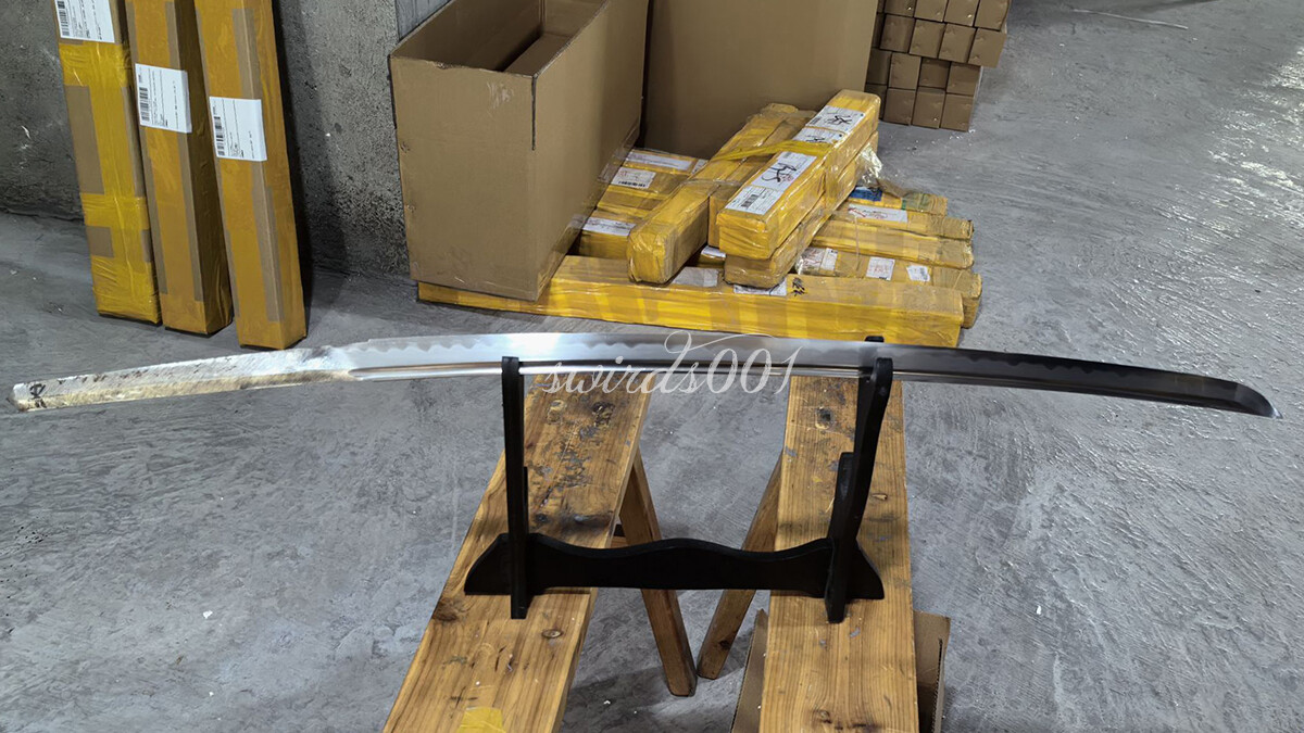 Hand Polished Japanese Samurai Katana Sword Honsanmai Clay Tempered Bare Blade