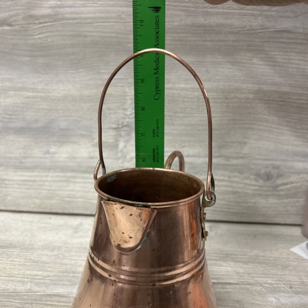 Decorative Turkish Copper Pitcher Kettle 6" Rustic Farm Home Decor (E3)