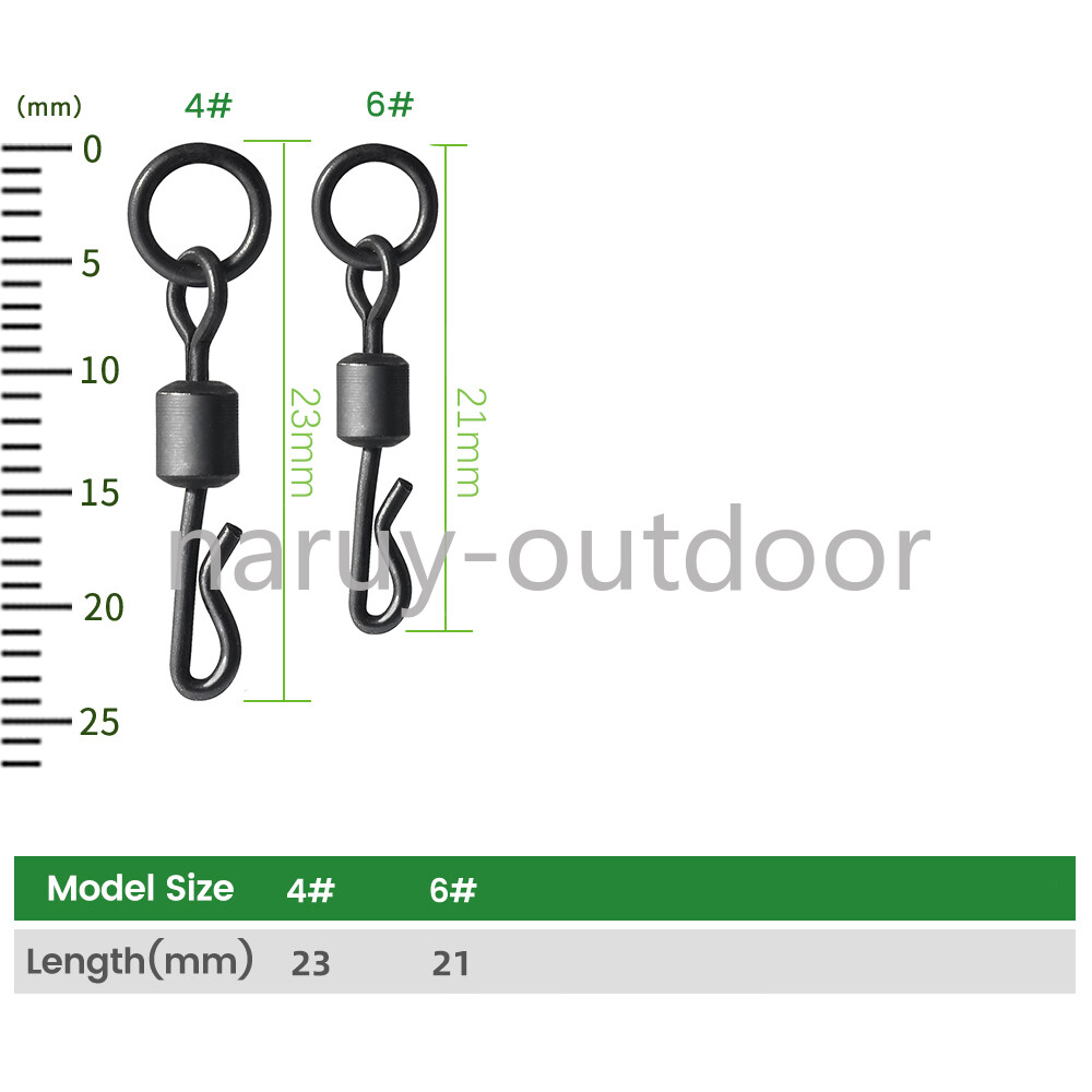 100pcs Carp Fishing Tackle Accessories Q-shaped Swivel Snap with Solid Ring