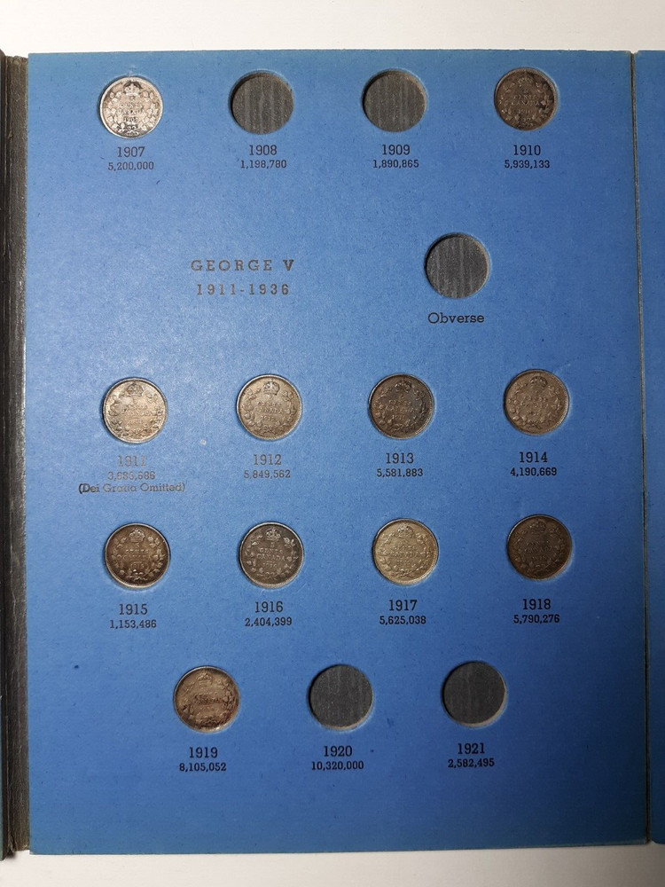 23 DIFFERENT CANADA 5c SILVERS IN FOLDER
