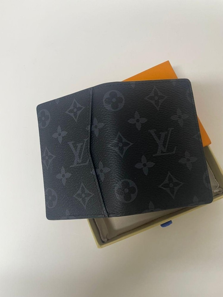 LV Louis Vuitton Pocket Organizer Monogram Eclipse Black