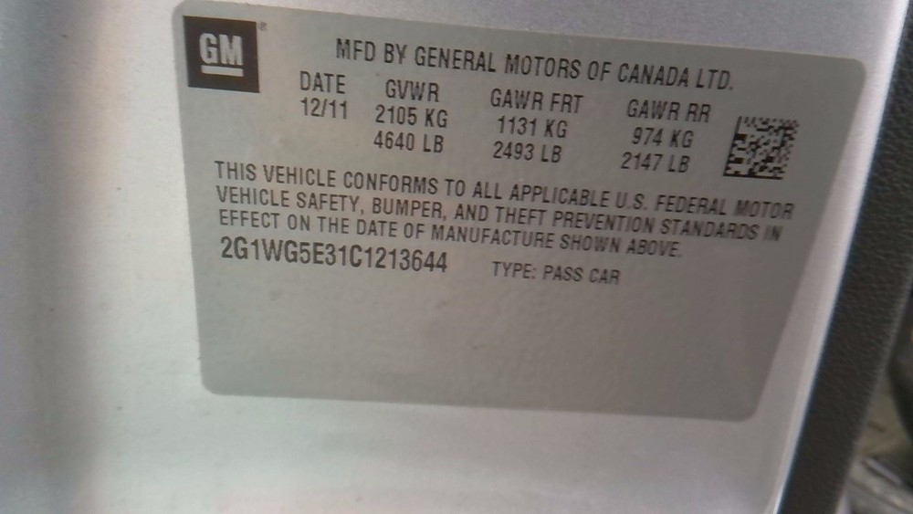 Used Steering Column fits: 2012 Chevrolet Impala Floor Shift Grade A