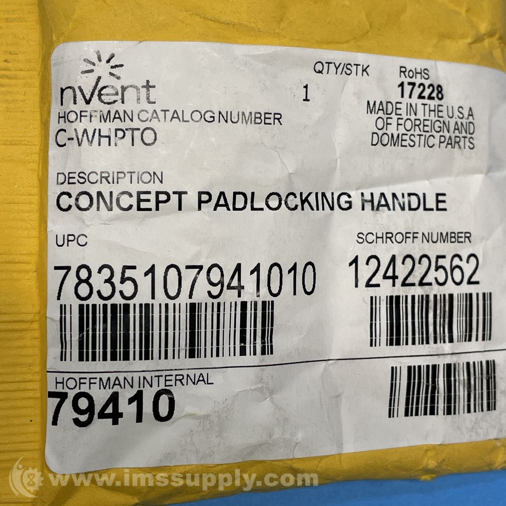 nVent C-WHPTO Handle Concept Padlock FNOB