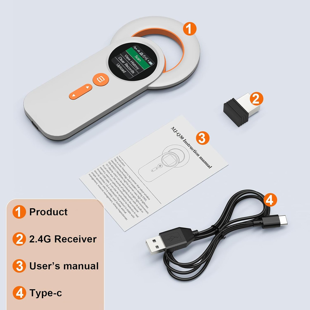 Pet Microchip Scanner Rechargeable RFID EMID Micro Chip Reader Scanner (2.4Ghz W